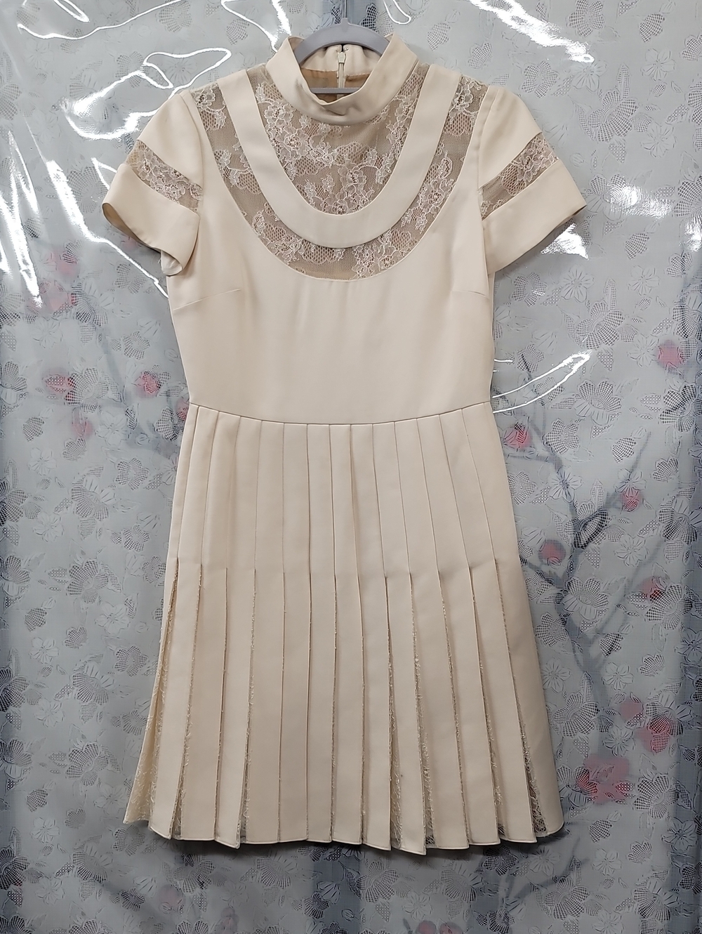 Valentino Pleated Silk Mini Dress Size 6